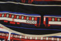 Vintage Chanel silk scarf with CC monogram and passenger train motif