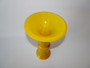 20th century Chinese yellow Peking glass gu-shaped vase with elegant flared neck and traditional form.