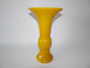 20th century Chinese yellow Peking glass gu-shaped vase with elegant flared neck and traditional form.