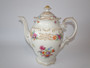 Bavarian Schumann large teapot painted with flowers on a white background circa 1940s.