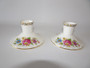 Pair of Malvern/Royal Grafton fine bone china candlestick holders in a floral design circa 1950s.