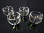 Vintage Set Ribbed Stem Bee Hive Wine Glasses