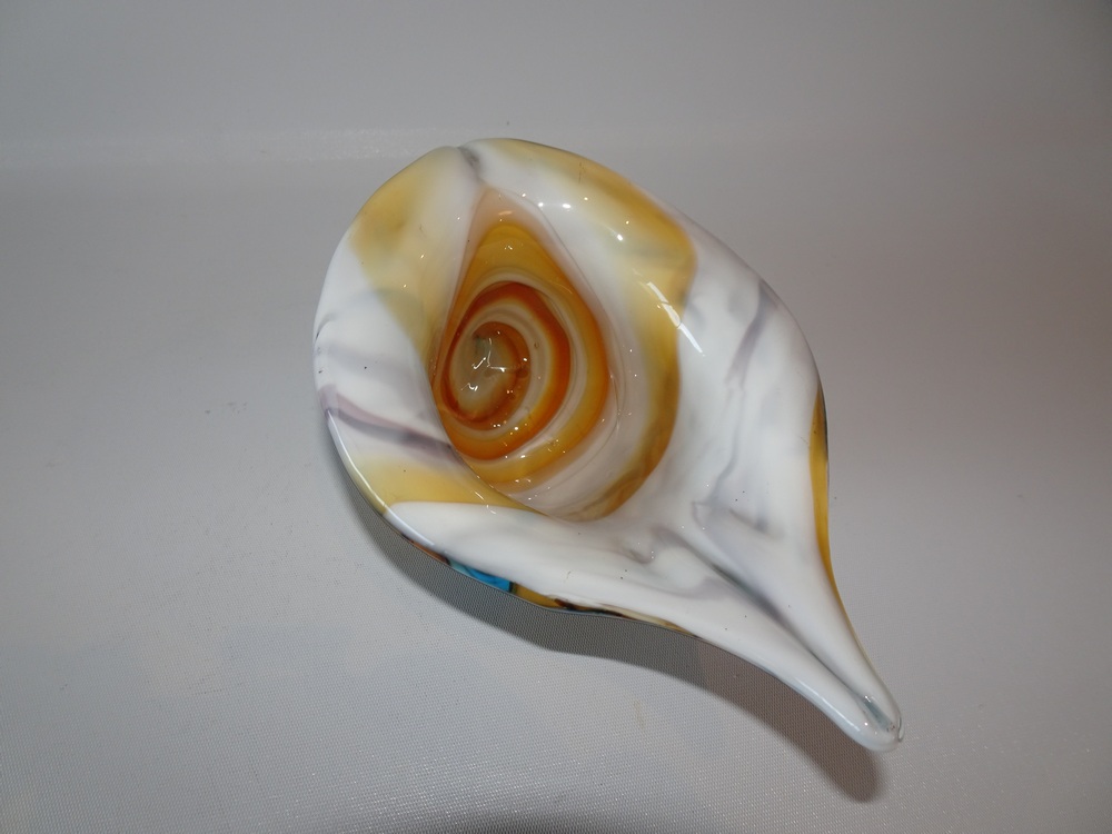 Vintage Hand-Blown Murano Style Art Glass Conch Shell