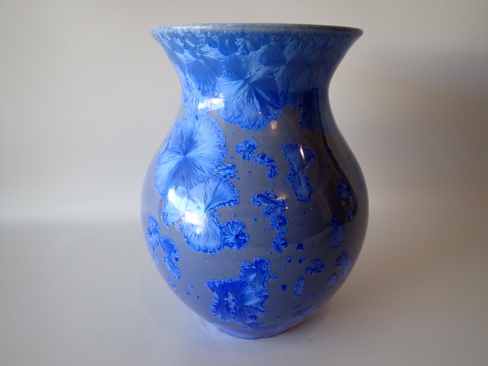 Australian Studio Pottery Rod Page Sapphire Blue Crystalline Glaze Vase ...