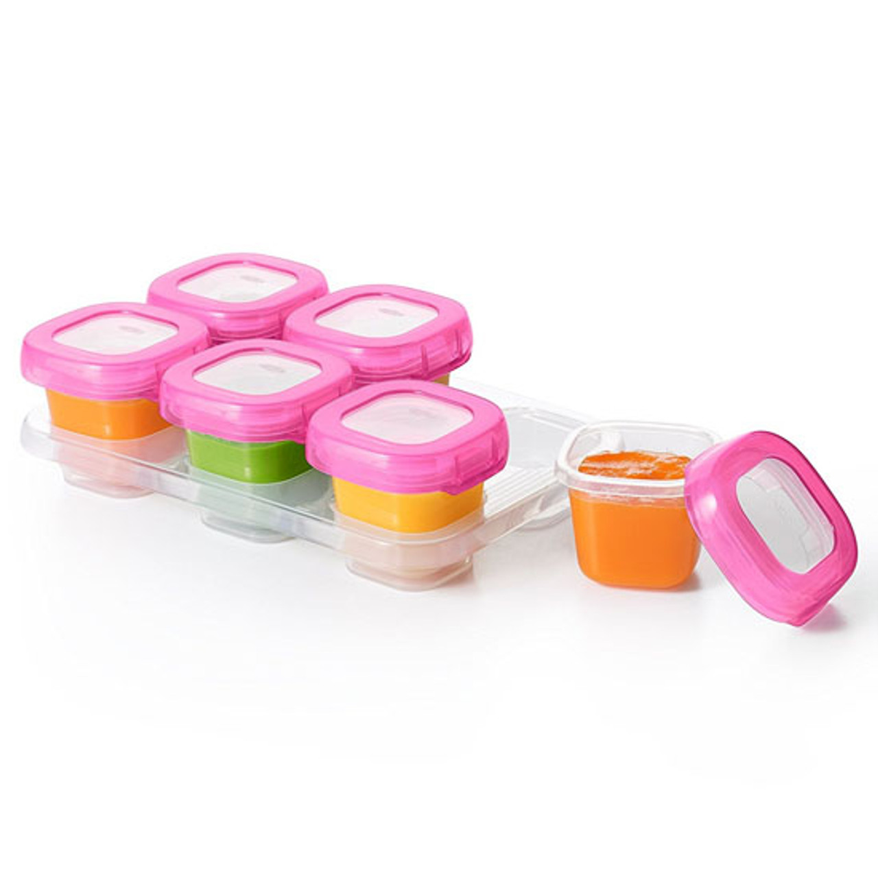 OXO Tot 2 oz. Baby Blocks Pink Freezer Storage Containers
