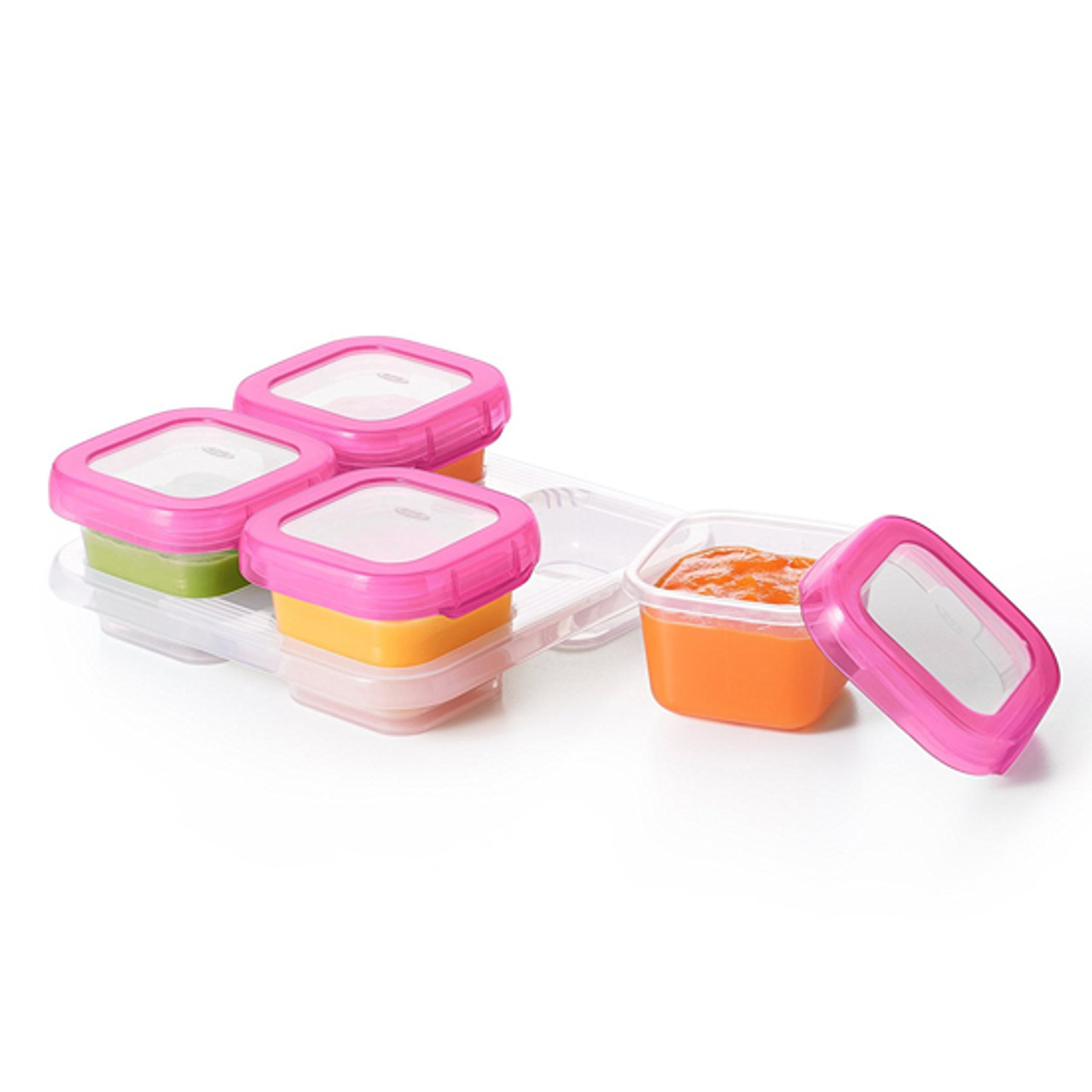 OXO Tot Baby Blocks Freezer Storage Containers - 4 oz Pink