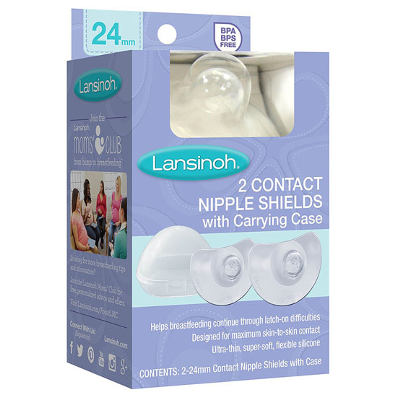 Lansinoh Contact Nipple Shields, with Carrying Case