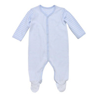 Under The Nile Organic Cotton Snap Front Footie with Mitts - Blue Stripe_thumb1 Under The Nile Organic Cotton Snap Front Footie with Mitts - Blue Stripe_thumb1