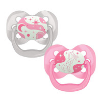 Dr. Brown Advantage Glow-in-The-Dark Stage 2 Pacifiers - 2 Pack Pink Dr. Brown Advantage Glow-in-The-Dark Stage 2 Pacifiers - 2 Pack Pink