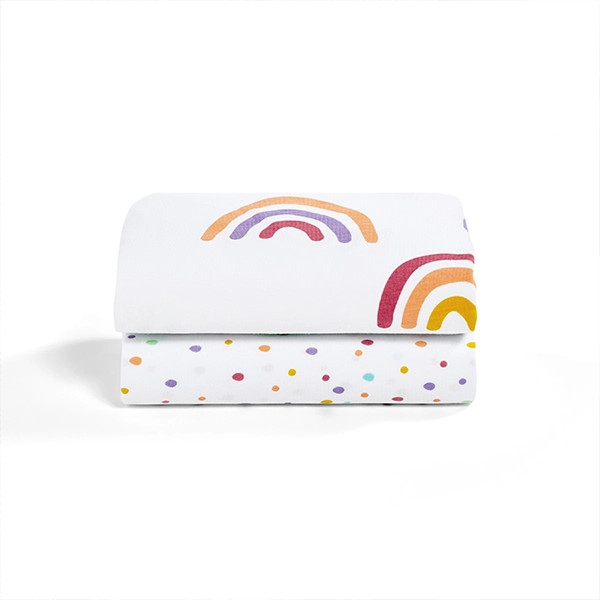 Snuz SnuzPod4 Fitted Sheets - 2 Pack Multi Rainbow