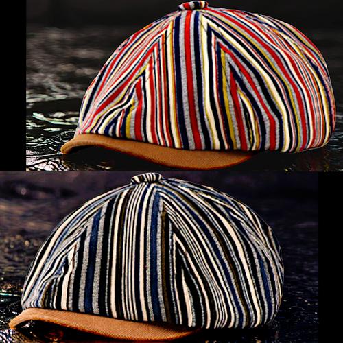 Striped Wedge Newsy Cap