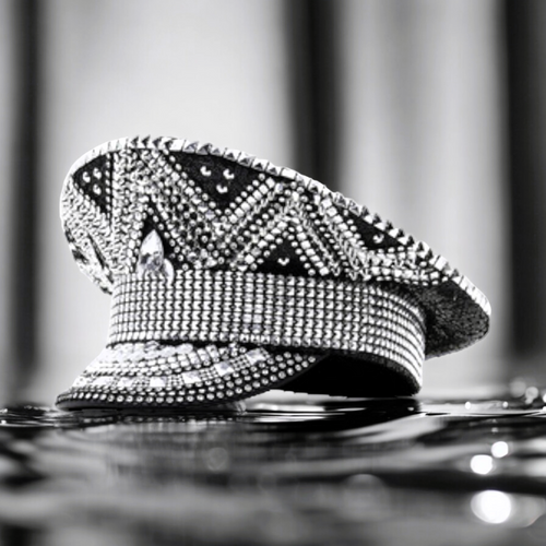 Capn's Crown Of Jewels and Studs on Black Cap