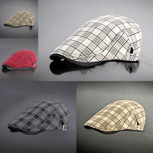 Cotton Grid Newsy Cap