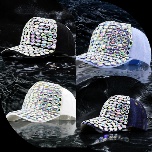Bling-Stone Curved Brim Double snapback Cap