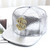 Imitation Leather $ Cross Rhinestone Skull Flat Brim Cap