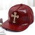 Imitation Leather $ Cross Rhinestone Skull Flat Brim Cap