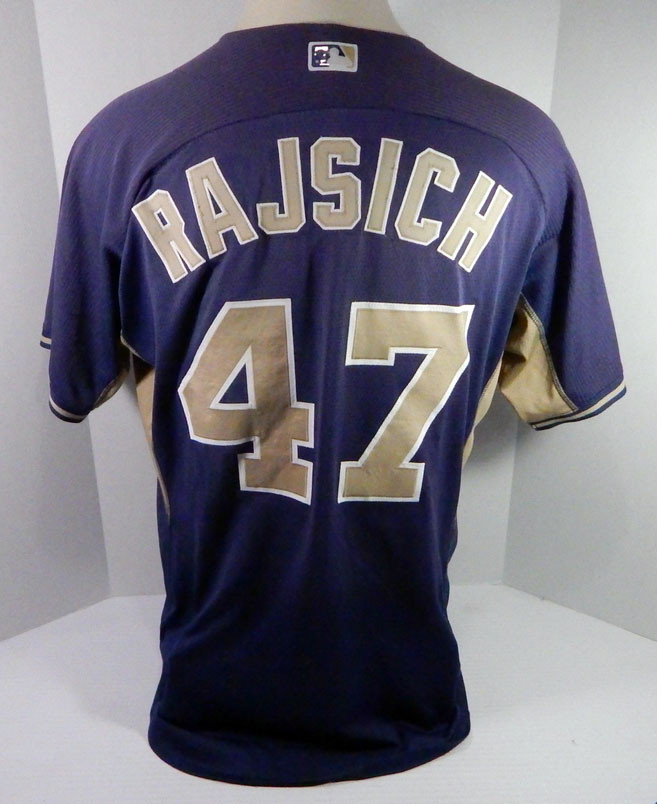 2014-15 San Diego Padres Dave Rajsich #47 Game Used Navy Jersey BP SDP0881