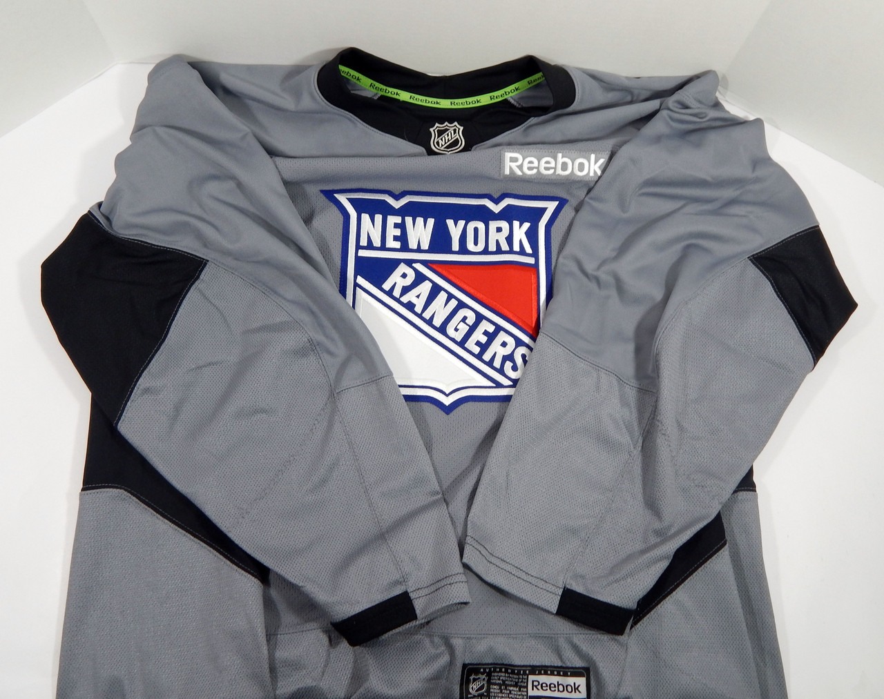 New York Rangers Game Used Grey Practice Jersey Reebok NHL 56 DP29916