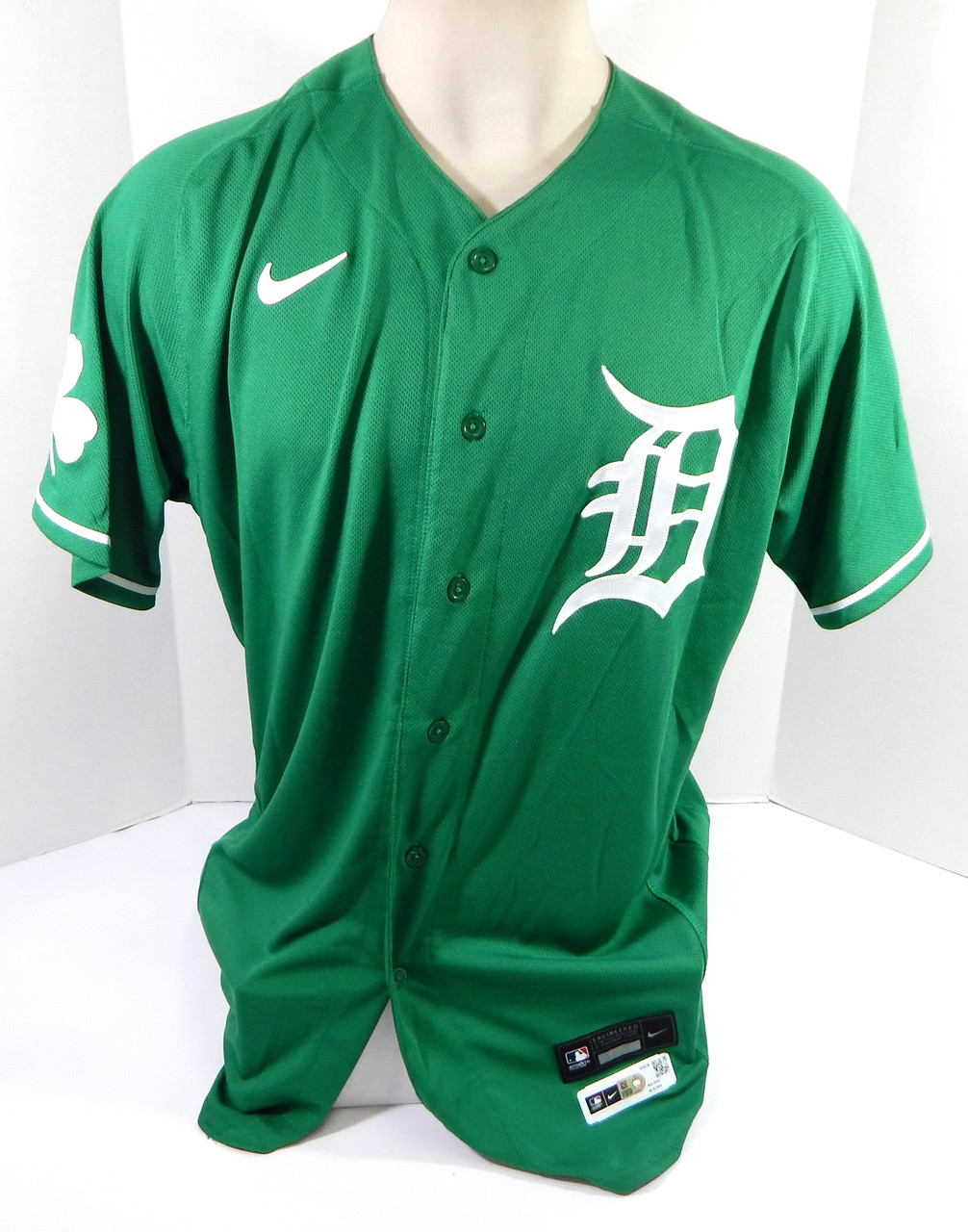 2022 Detroit Tigers Angel De Jesus 62 Game Issued Green Jersey St