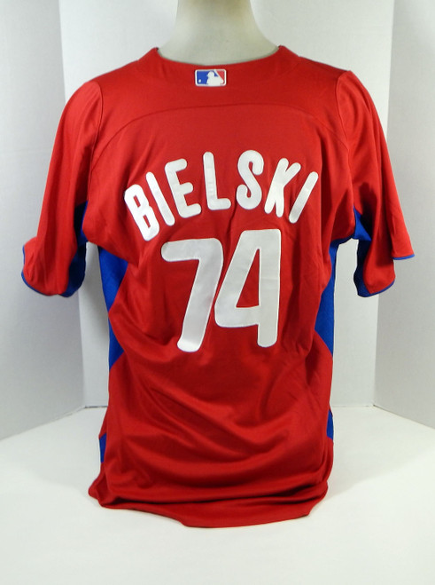 2011-13 Philadelphia Phillies Ricky Bielski #74 Game Used Red Jersey ST BP 46 85