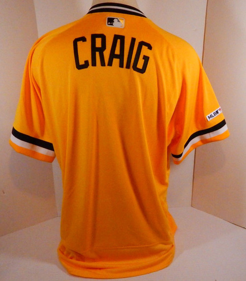 2019 Pittsburgh Pirates Will Craig # Game Issued Yellow Jersey 1979 TBTC 150 P 7