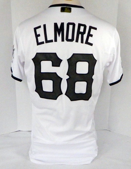 2019 Pittsburgh Pirates Jake Elmore #68 Game Used White Jersey Memorial 150 P 30