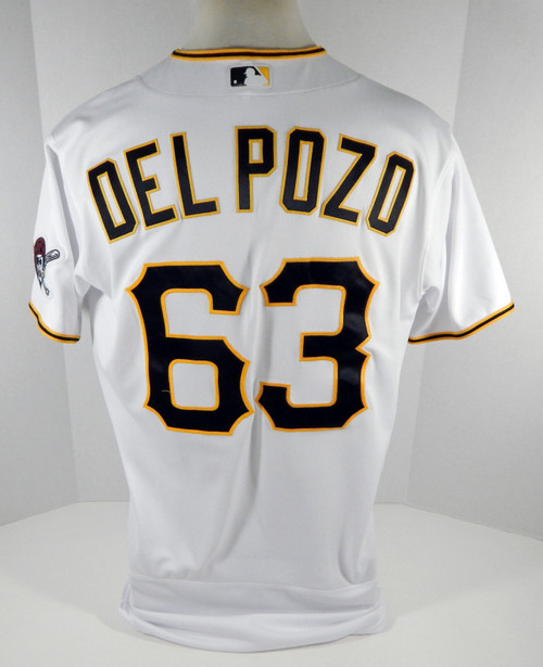 2020 Pittsburgh Pirates Miguel Del Pozo #63 Game Issued Pos Used White Jersey 0