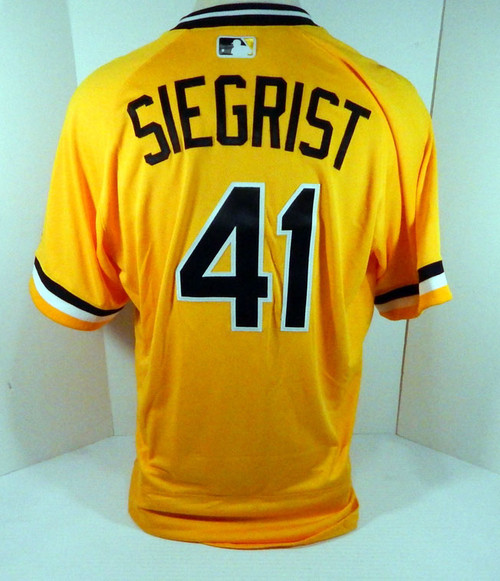 2018 Pittsburgh Pirates Kevin Siegrist #41 Game Issued Yellow Jersey 1979 TBTC