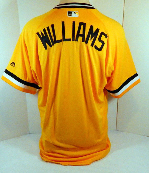 2018 Pittsburgh Pirates Trevor Williams # Game Issued Yellow Jersey 1979 TBTC