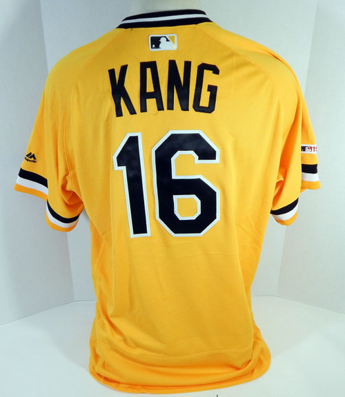 2019 Pittsburgh Pirates Jung Ho Kang #16 Game Used Yellow Jersey 79 TBTC 150 P 4