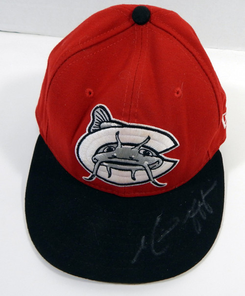 Carolina Mud Cats #6 Game Used Red Hat 7 DP22786