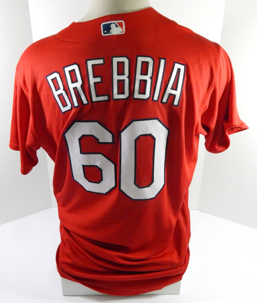 2020 St. Louis Cardinals John Brebbia #60 Game Issued P Used Red Jersey BP ST 6