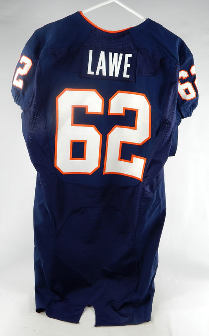 2010-12 Virginia Cavaliers Stephen Lawe #62 Game Used Navy Jersey 44 018