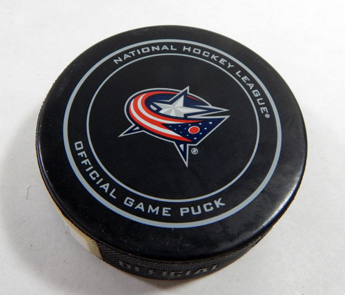 2017 Columbus Blue Jackets Vs. Anaheim Ducks Game Used Black Puck DP61236