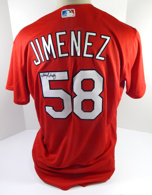 2020 St. Louis Cardinals Jobel Jimenez #58 Game Used Red Jersey ST BP 46 DP45558