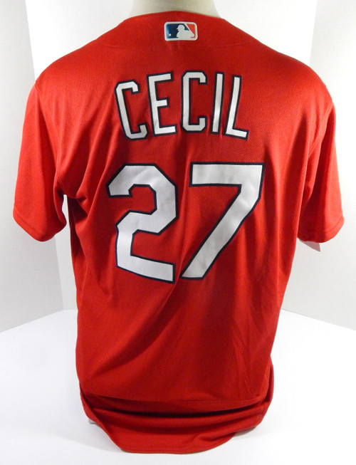 2020 St. Louis Cardinals Brett Cecil #27 Game Issued Red Jersey ST BP 46 DP45848