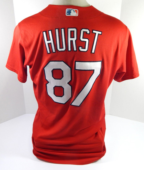 2021 St. Louis Cardinals Scott Hurst #87 Game Issued P Used Red Jersey ST 44 8