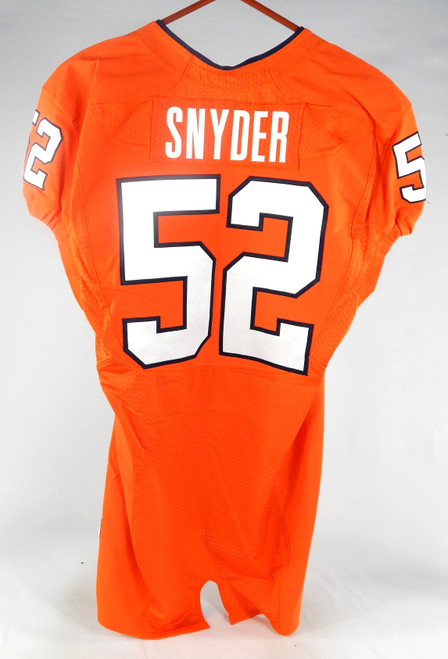 2015-16 Virginia Cavaliers Rob Snyder #52 Game Issued Orange Jersey 40 099