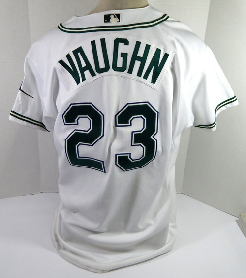 2000-02 Tampa Bay Rays Greg Vaughn #23 Game Used White Jersey 50 DP39523