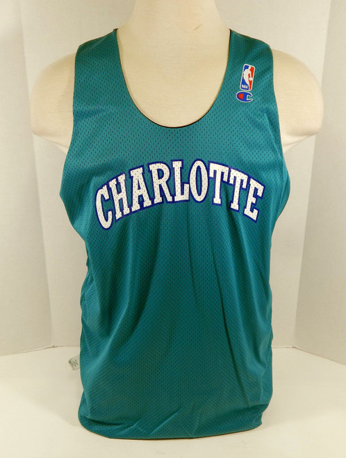 1990s Charlotte Hornets Blank Game Issued Black Reversible Practice Jersey 1