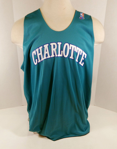 1990s Charlotte Hornets Blank Back Game Issued Black Practice Jersey 44