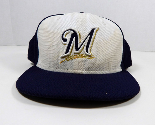 2015 Milwaukee Brewers Juan Centeno #25 Game Issued Pos Used Navy Hat DP07027