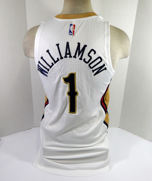 2014-15 New Orleans Pelicans Zion Williamson #1 Auth Team-Spec White Jersey M 37