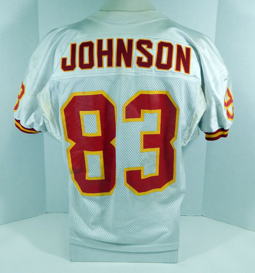 1999 Kansas City Chiefs Lonnie Johnson #83 Game Used White Jersey 46 DP09941