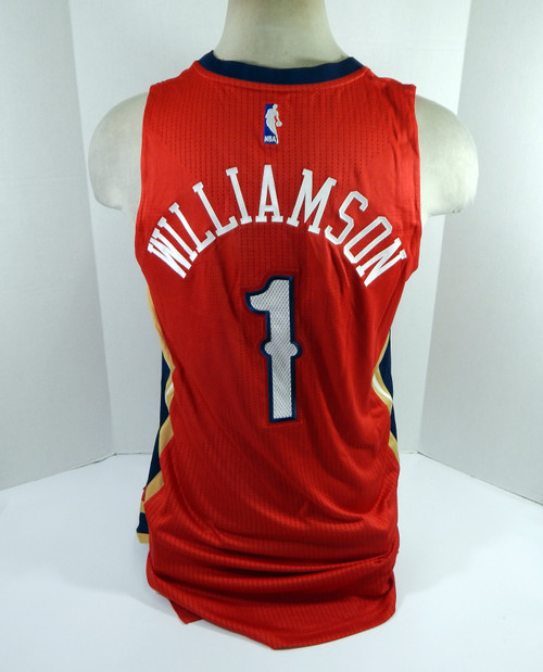 2015-16 New Orleans Pelicans Zion Williamson #1 Auth TeamSpec Red Jersey L 46