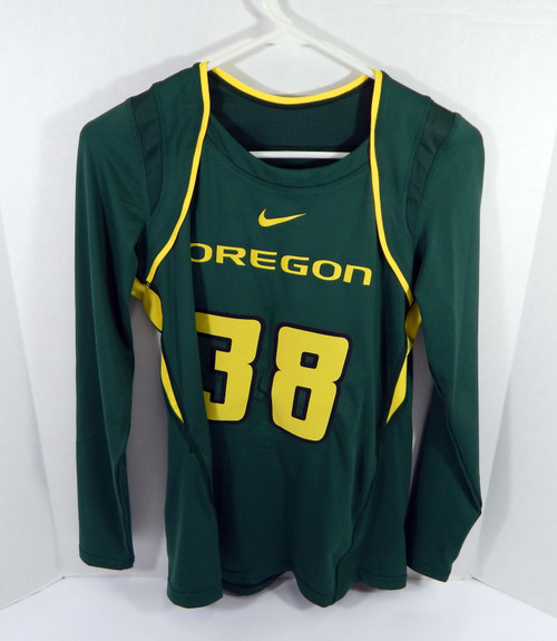 2010-16 Oregon Ducks #38 Game Used Green Jersey M DP31114