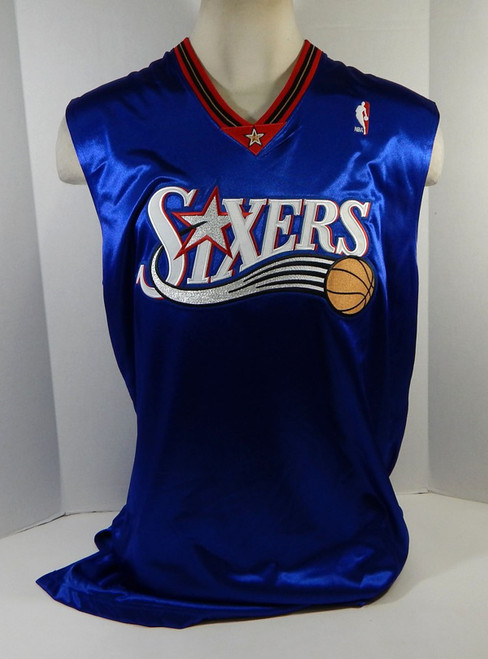 2005-06 Philadelphia 76ers Blank Game Issued Blue Jersey Size: 50 + 4" Length 6