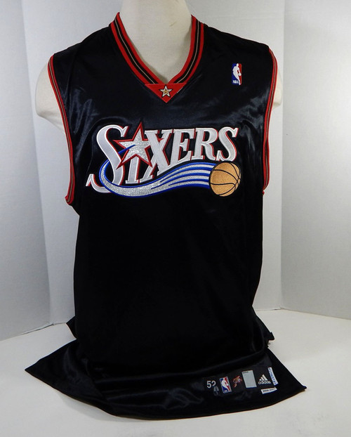 2006-07 Philadelphia 76ers Blank Game Issued Black Jersey 52 + 4 L 4