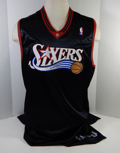 2006-07 Philadelphia 76ers Blank Game Issued Black Jersey 52 + 4 L 2