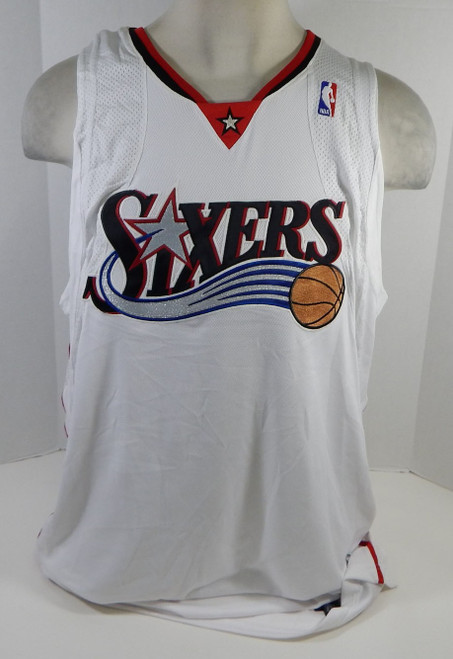 2007-2008 Philadelphia 76ers Blank Game Issued White Jersey 54+4 DP24777